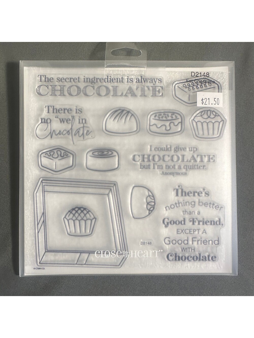 Close To My Heart D2148 Eat Chocolate Acrylic Stamp Set